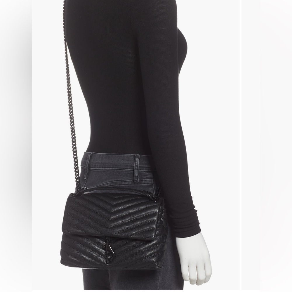Rebecca Minkoff Edie flap Black Chevron Crossbody/shoulder Bag